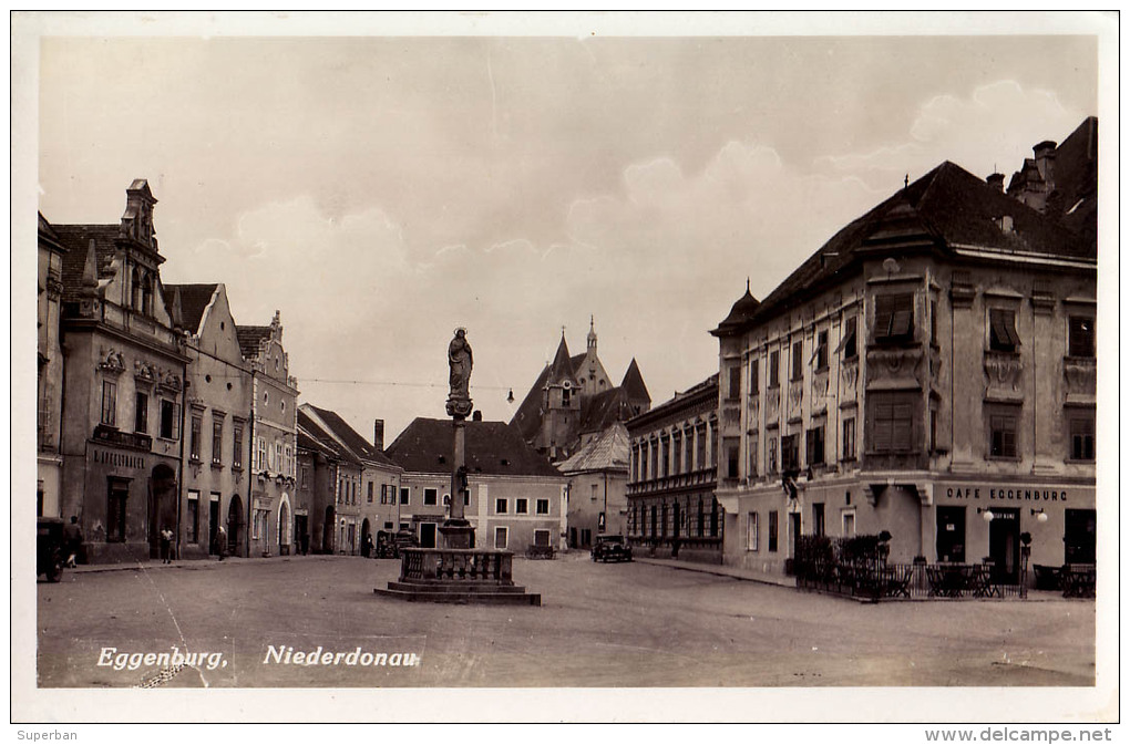 EGGENBURG - NIEDERDONAU : CAFE EGGENBURG - CARTE VRAIE PHOTO ANCIENNE / VINTAGE REAL PHOTO POSTCARD ~ 1930 (p-036) - Eggenburg