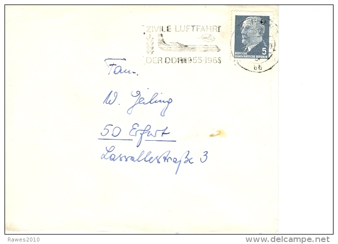 DDR Erfurt MWST 1965 Zivile Luftfahrt Der DDR Flugzeug - Franking Machines (EMA)