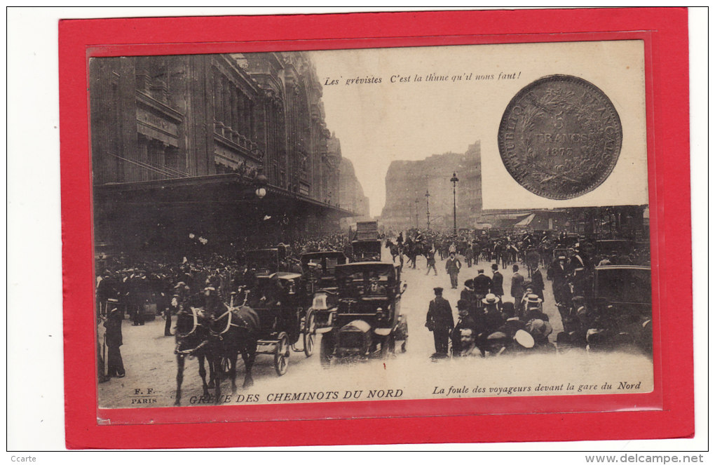 PARIS (75000) / EVENEMENTS / GREVES/GREVE DES CHEMINOTS DU NORD/La Foule Des Voyageurs Devant La Gare Du Nord/Animation - Grèves