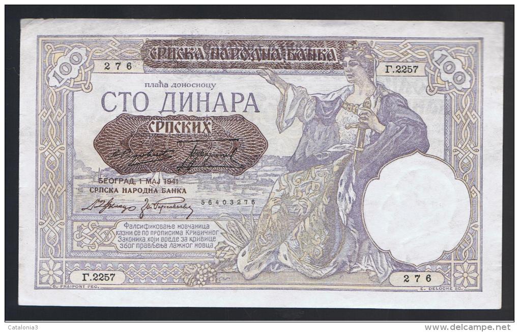 SERBIA - 100 Dinara 1941    P-23 - Serbie