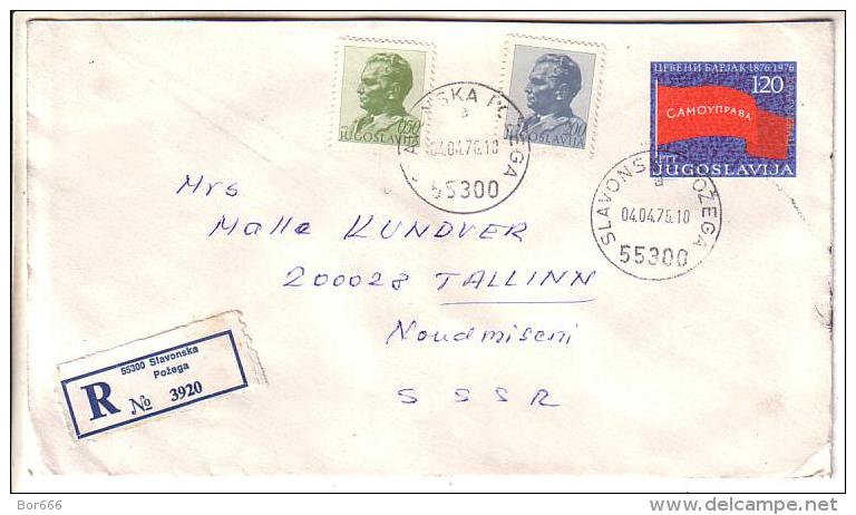 GOOD YUGOSLAVIA " REGISTERED " Postal Cover To ESTONIA 1976 - Good Stamped: Tito - Covers & Documents