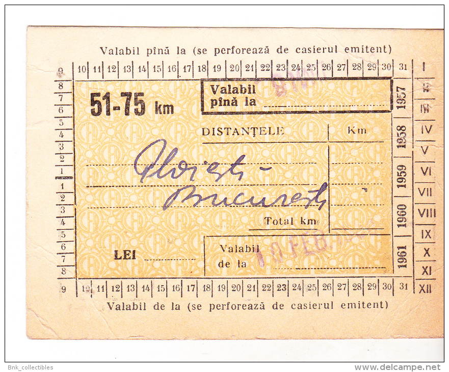 Romania 1958 Railroad Ticket - Pay Monthly Subscription - Europa