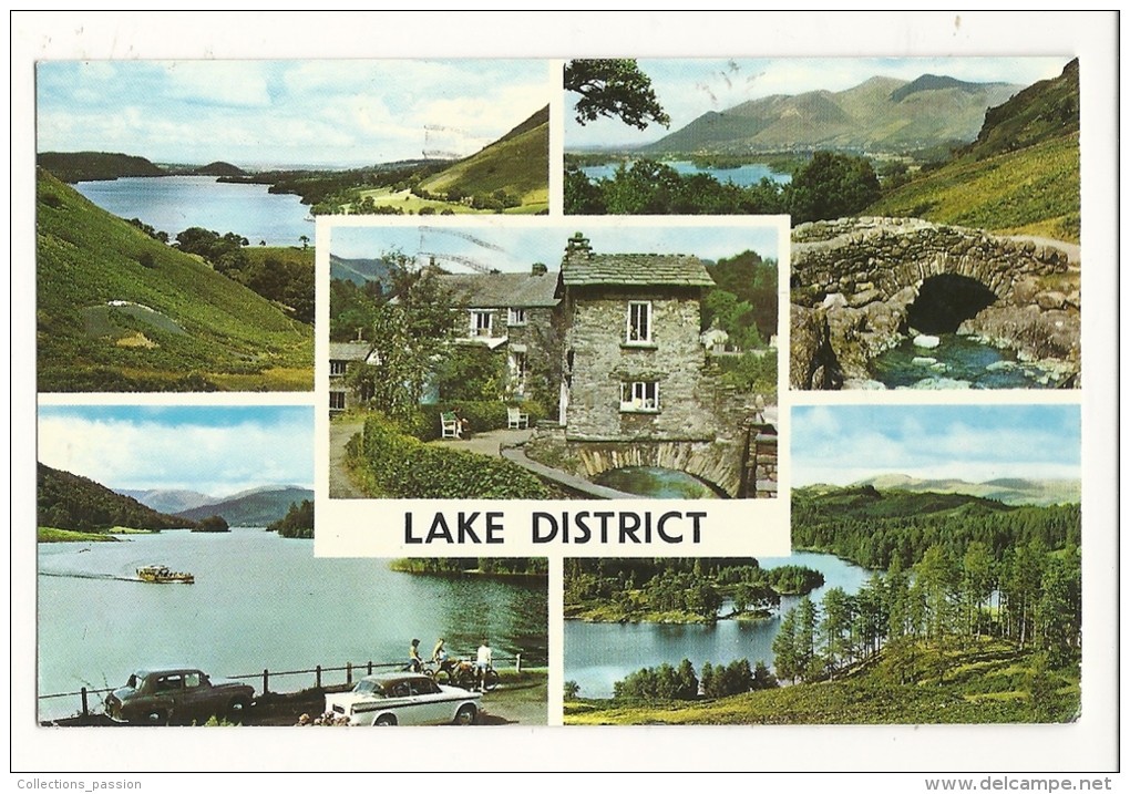 Cp, Angleterre, Lake District, Multi-Vues, Voyagée 1968 - Autres & Non Classés