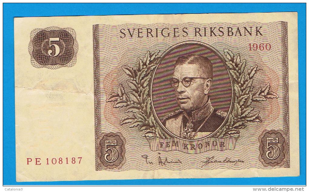 SUECIA - 5 Kronur 1960 Poco Circulado  P-42 - Sweden