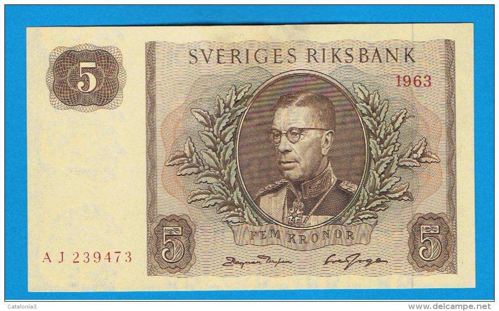 SUECIA - 5 Kronur 1963 Poco Circulado  P-42 - Sweden