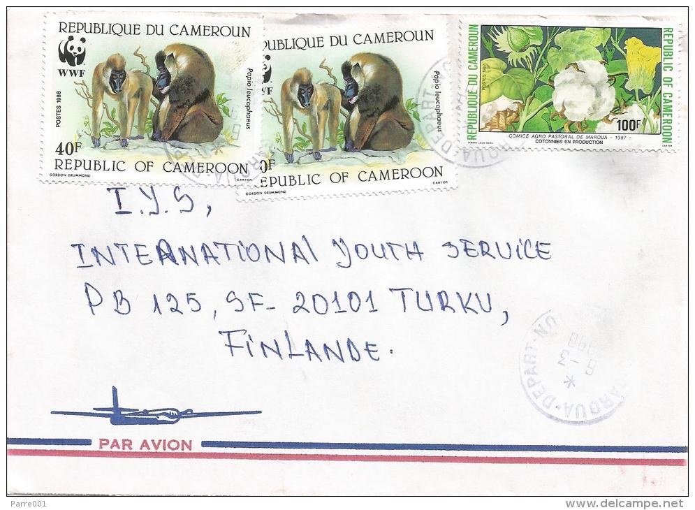 Cameroon Cameroun 1990 Garoua Depart WWF Drill Monkey Ape Cotton Cover - Briefe U. Dokumente