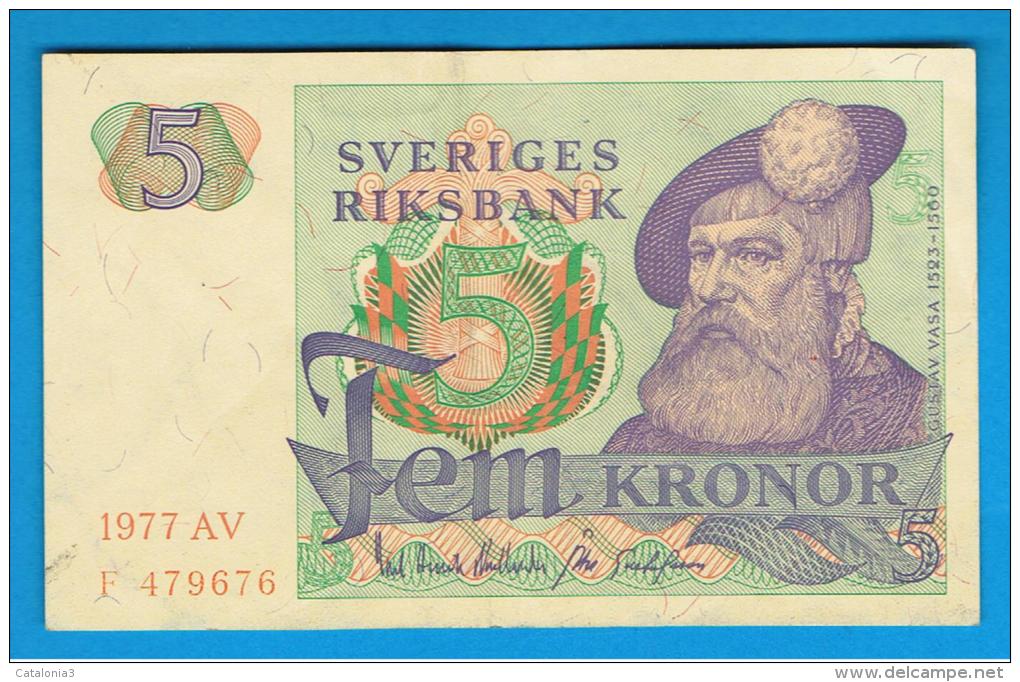 SUECIA - 5 Kronur 1977 EBC    P-51 - Sweden