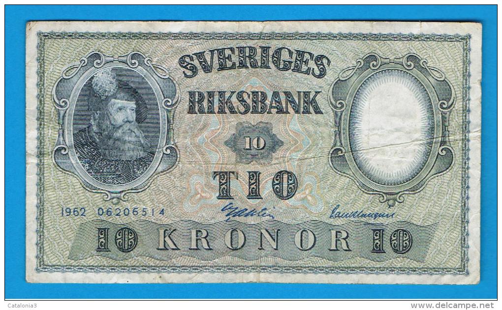 SUECIA - 10 Kronur 1962 Circulado  P-43 - Suède