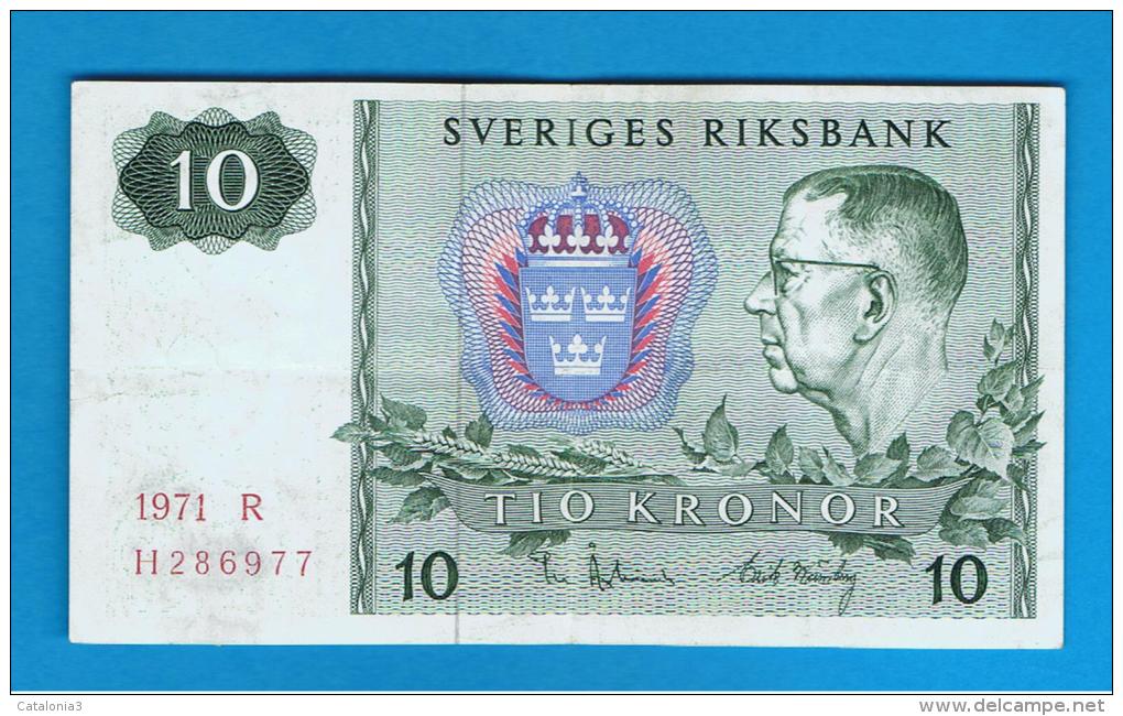 SUECIA - 10 Kronur 1971 Circulado  P-52 - Svezia