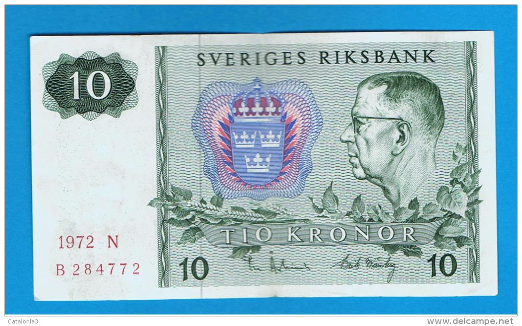 SUECIA - 10 Kronur 1972 Poco Circulado  P-52 - Sweden