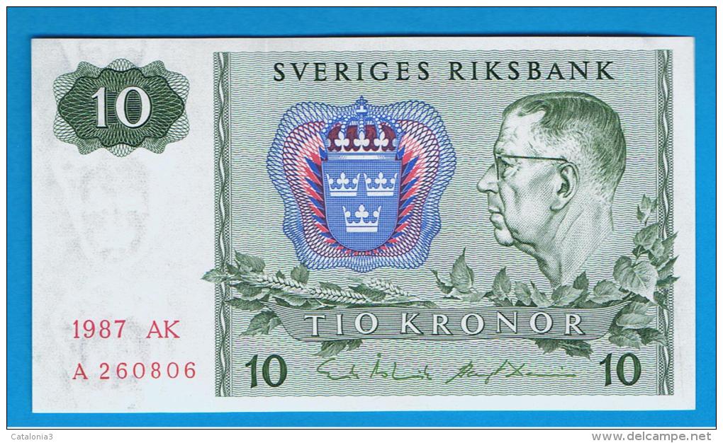 SUECIA - 10 Kronur 1987 SC    P-52 - Svezia