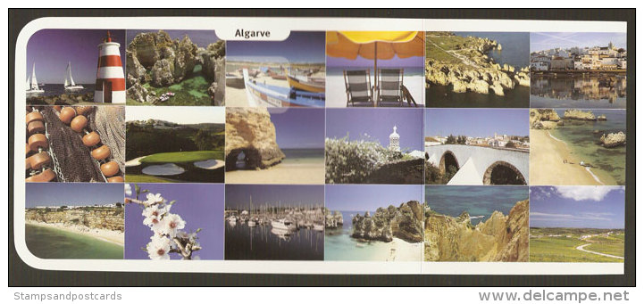 Portugal Entier Postal Algarve Multivue Golf Phare Pont Plage Postal Stationery Algarve Golf Lighthoue Beach Bridge - Golf