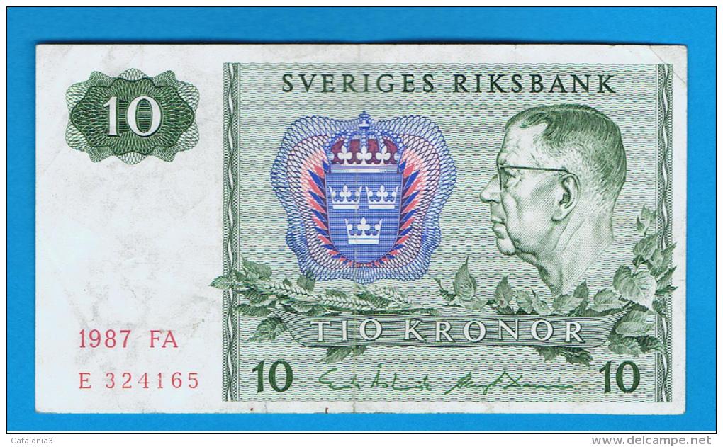 SUECIA - 10 Kronur 1987 Poco Circulado   P-52 - Svezia