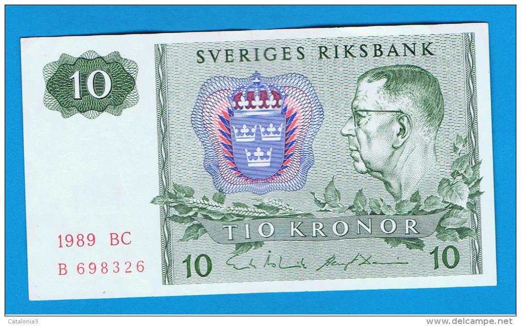 SUECIA - 10 Kronur 1989 Poco Circulado   P-52 - Sweden