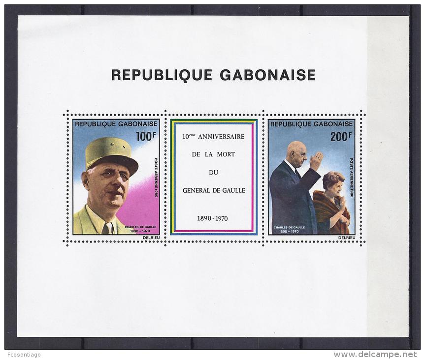 CELEBRIDADES/DE GAULLE - GABON 1980 - Yvert #H37 - MNH ** - De Gaulle (Generale)