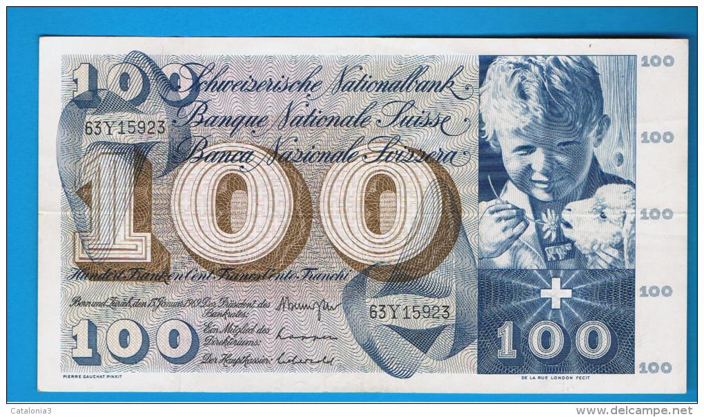 SUIZA - SWITZERLAND - SUISSE - 100 Francs 1969 SC-  P-49 - Suiza