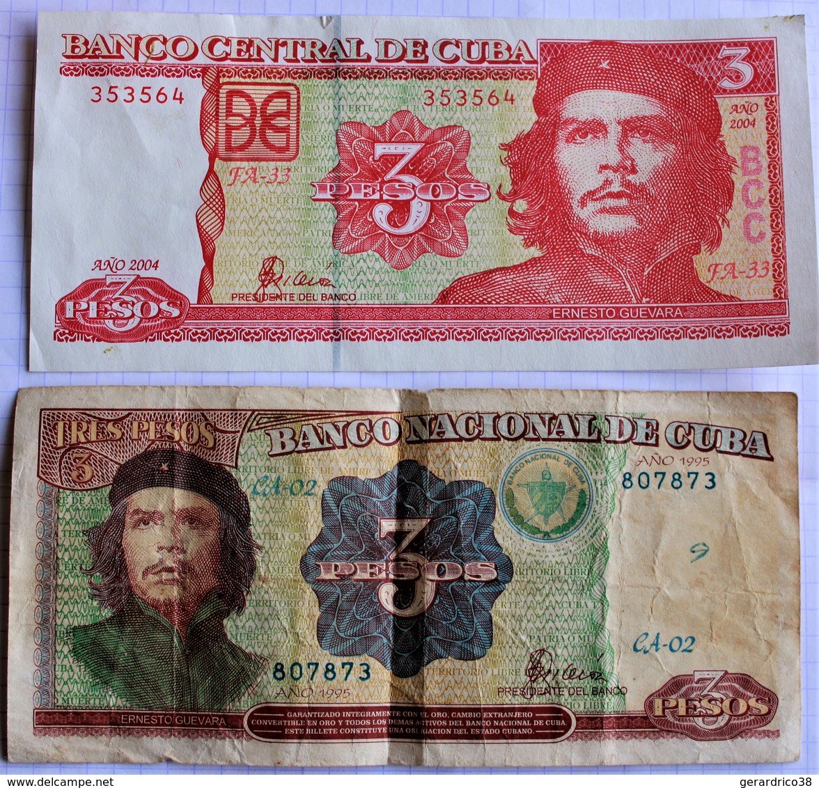 CUBA.2004.1995.3 PESOS.TROIS PESOS .CHE GUEVARA. - Cuba