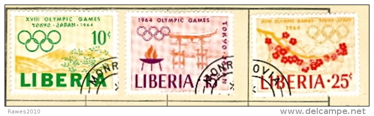 Liberia Olympische Spiele 1964 Tokio Gest. Fujiyama Kirschblüten Olympische Flamme - Summer 1964: Tokyo