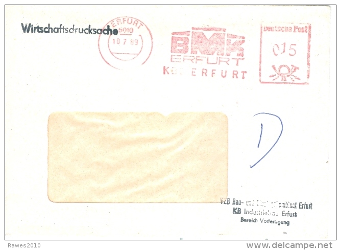 DDR Erfurt AFS 1989 BMK VEB Bau- Und Montagekombinat Industriebau - Franking Machines (EMA)