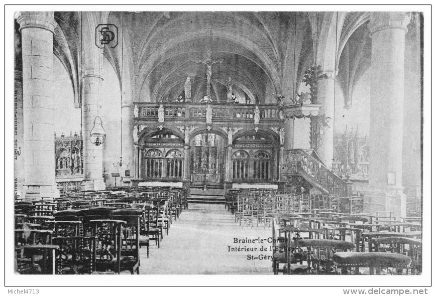 INTERIEUR DE L'EGLISE     CPA  10 - Braine-le-Comte