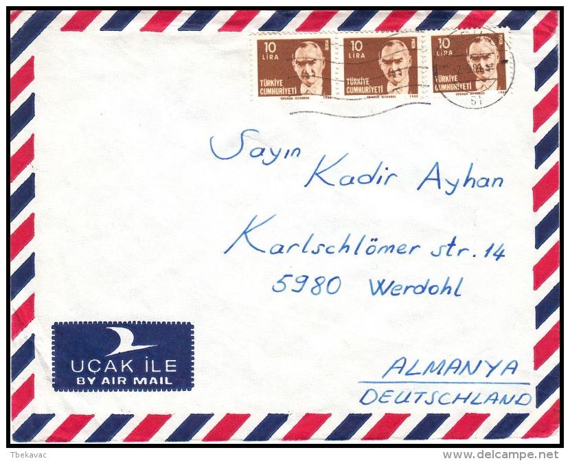 Turkey 1981, Airmail Cover Kadikoy  To Werdohl - Airmail