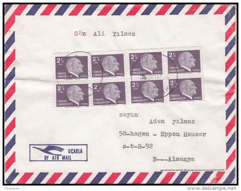 Turkey 1980, Airmail Cover Hendek To Hagen - Airmail