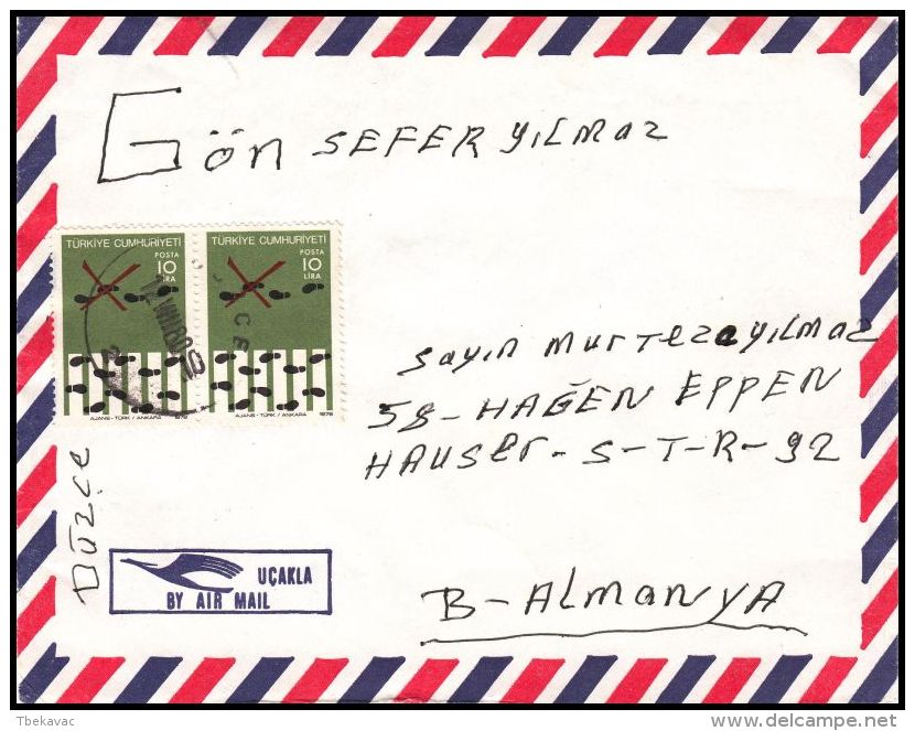 Turkey 1980, Airmail Cover Düzce To Hagen - Luftpost