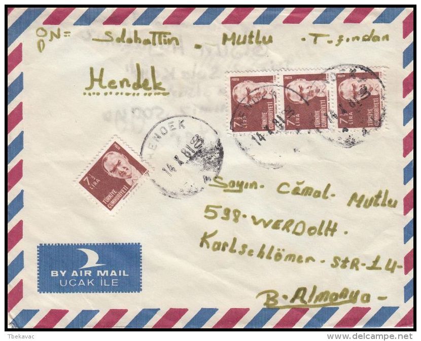 Turkey 1981, Airmail Cover Handek To Werdohl - Airmail