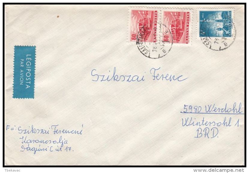 Hungary 1978, Airmail Cover Karonosalja To Werdohl - Lettres & Documents