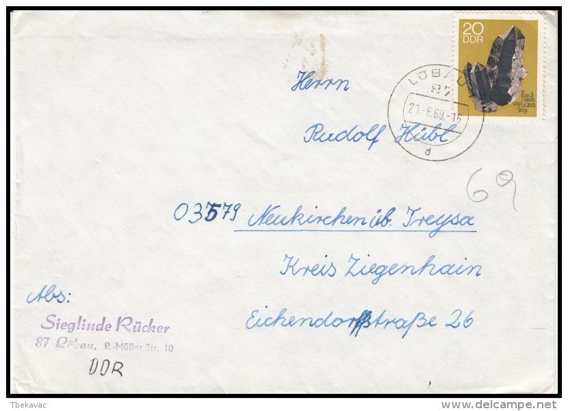 Germany GDR 1969, Cover Lobau To Neukirchen Ub Treysa - Covers & Documents