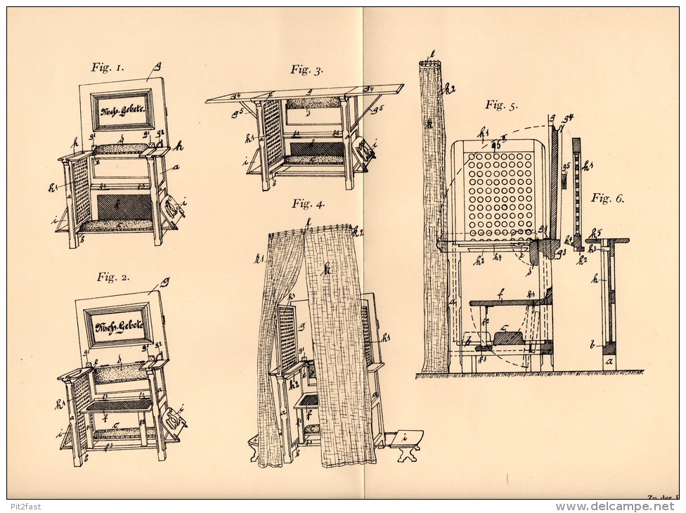 Original Patentschrift - W. Hellings In Holzheim B. Mechernich ,1906 , Sakristei - Möbel , Kirche , Gebet , Euskirchen ! - Other Plans