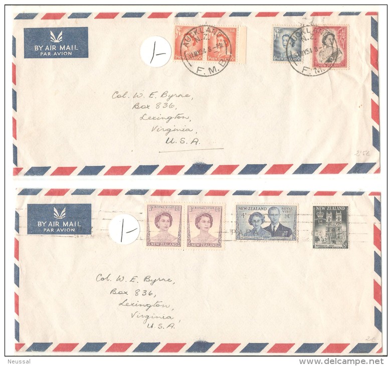 2 Cartas De Nueva Zelanda Diferentes. - Lettres & Documents