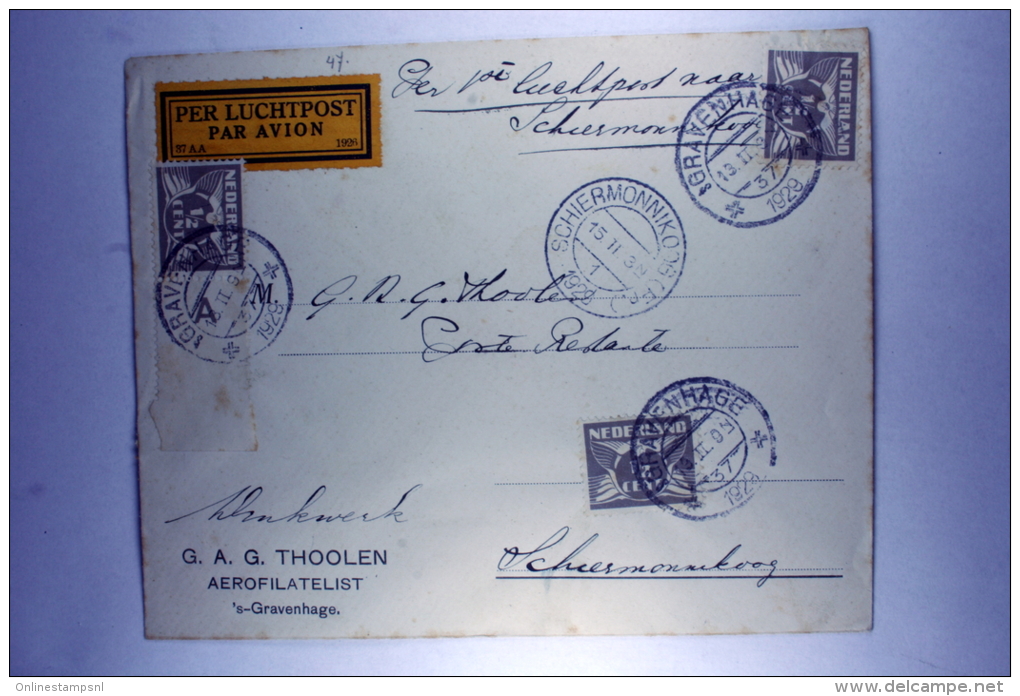 Netherlands:  Airmail Cover IJSVLUCHT Nr 15, Cancel On 15 Flight On 16 Feb.1929 To Schiermoninkoog (Iceflight) - Brieven En Documenten