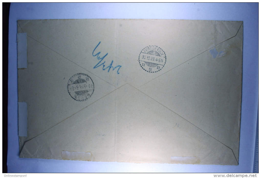 Netherlands,Registerd Airmail Cover Rotterdam To Fort De Rock (RRR), Dutch East Indies, 2 Strips Of Stamps, (B 21e) - Brieven En Documenten