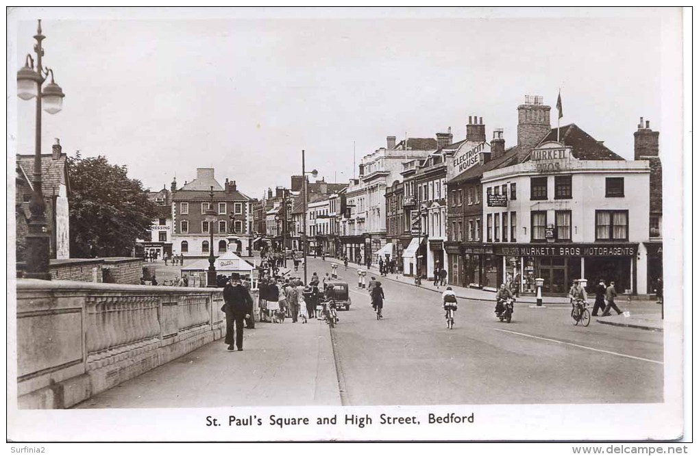 BEDS - BEDFORD - ST PAUL'S SQUARE AND HIGH STREET- ANIMATED RP Bd204 - Bedford