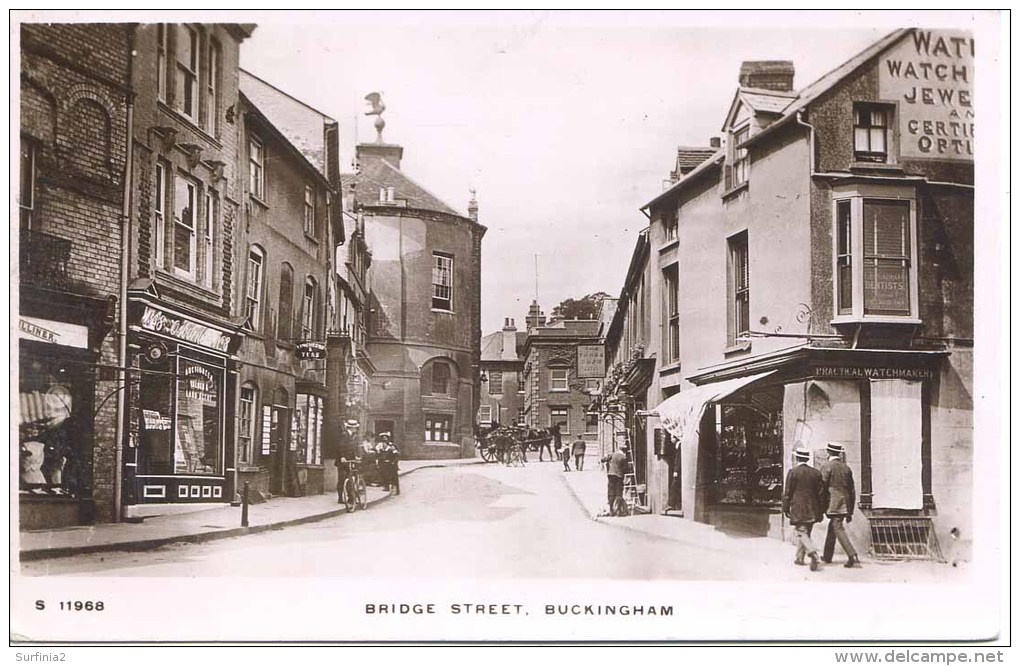 BUCKS - BUCKINGHAM - BRIDGE STREET- ANIMATED RP Bu127 - Buckinghamshire