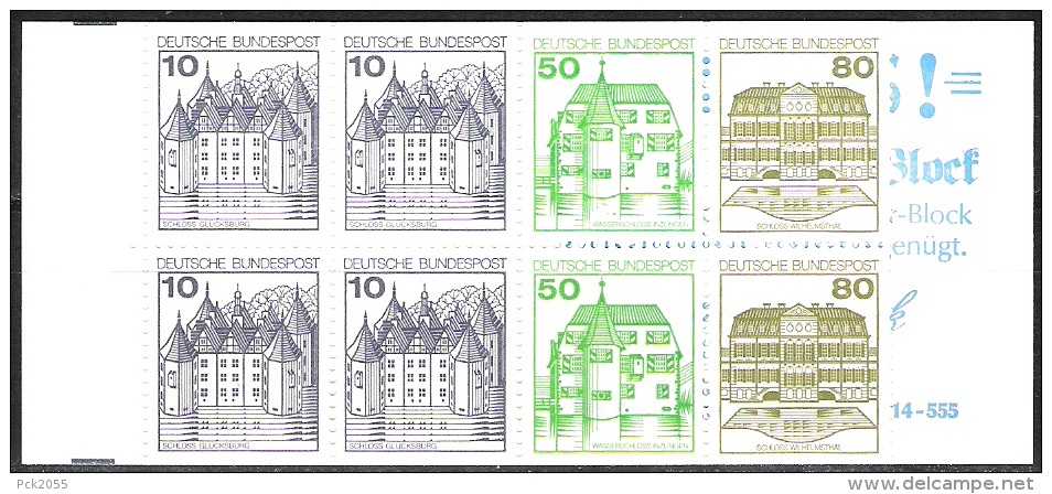 Bund 1982 MiNr MH 24 H ** Postfrisch Burgen Und Schlösser  ( 873 ) - 1971-2000