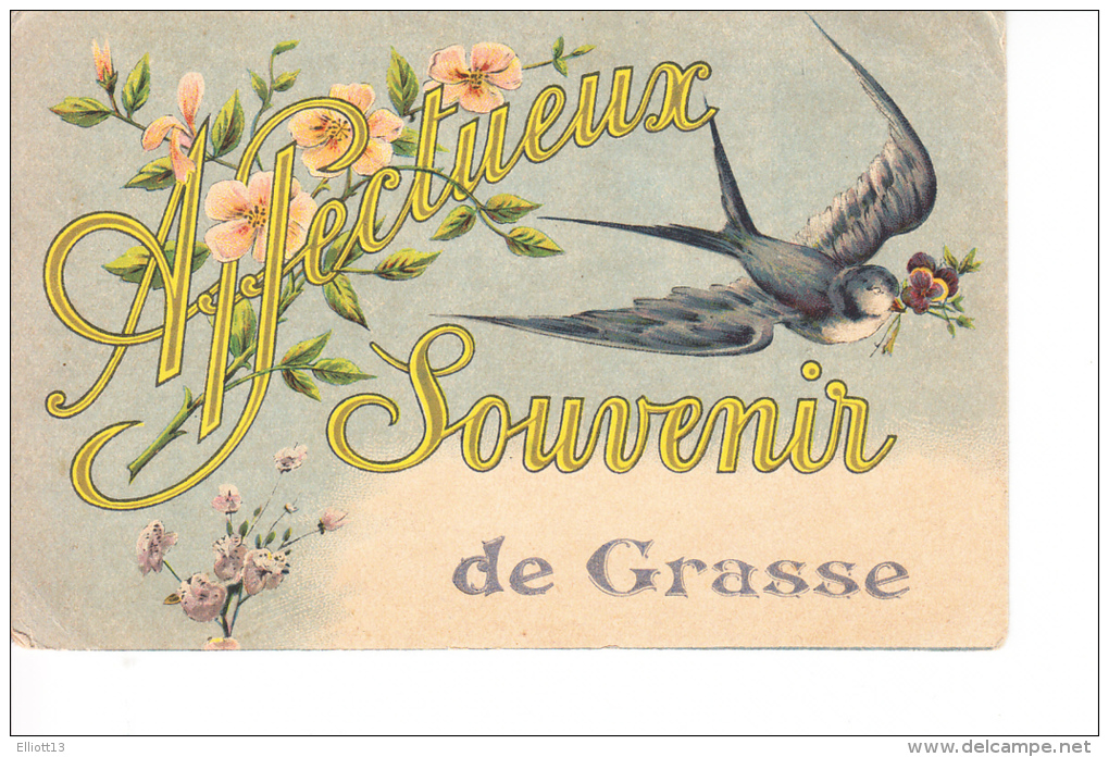 06 ALPES MARITIMES GRASSE Souvenir De Grasse  - Hirondelle - Grasse