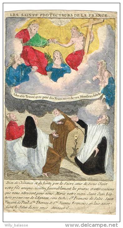 IMAGE RELIGIEUSE Colorisée, 14,4 X 8,1 Cm, "Les Saints Protecteurs De La France" - Images Religieuses