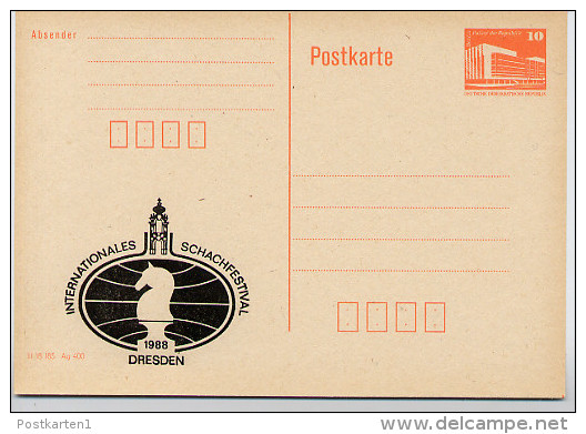 DDR P86II-25-88 C26 Privater Zudruck SCHACHFESTIVAL DRESDEN 1988 - Privatpostkarten - Ungebraucht