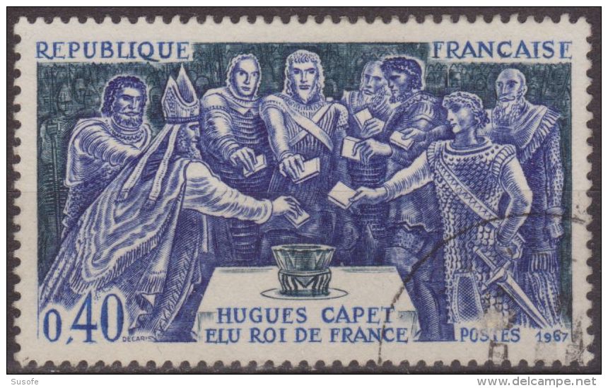 Francia 1967 Scott 1200 Sello º Elección De Hugo Capet Como Rey 0,40F France Stamps Timbre Frankreich Briefmarke - Oblitérés