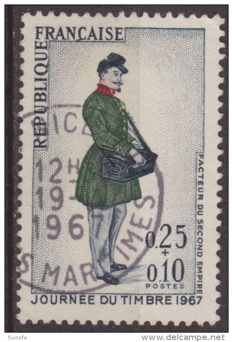 Francia 1967 Scott B408 Sello º Personajes Cartero Dia Del Sello 0,25+0,10F France Stamps Timbre Frankreich Briefmarke - Usados