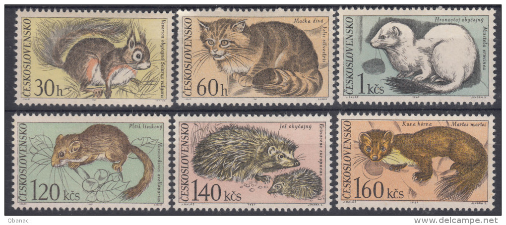 Czechoslovakia 1967 Animals Mi#1731-1736 Mint Hinged - Ungebraucht