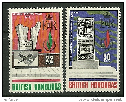 British Honduras    "Human Rights"    Set   SC# 212-13  MNH** - British Honduras (...-1970)