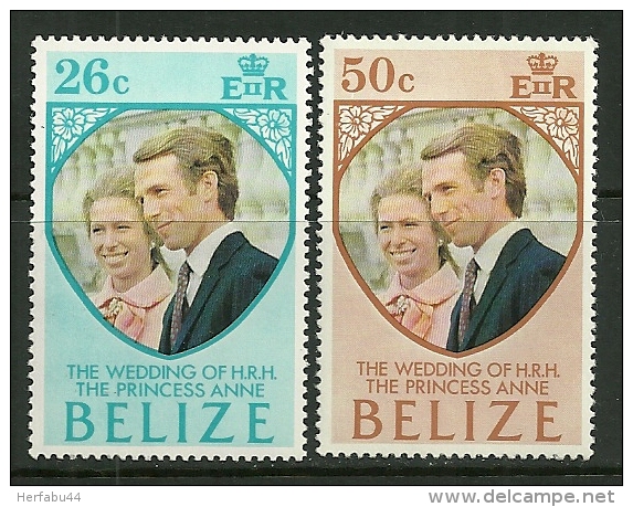 Belize   "Princess Anne´s Wedding"    Set   SC# 325-26  MNH** - Belize (1973-...)