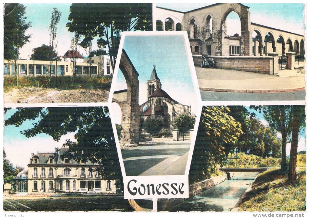GONESSE - Multi-vues : Les Arcades, Les Ecoles, La Mairie, Le Croult Eglise Saint-Pierre, Saint-Paul - 1967, 2 Scans - Gonesse