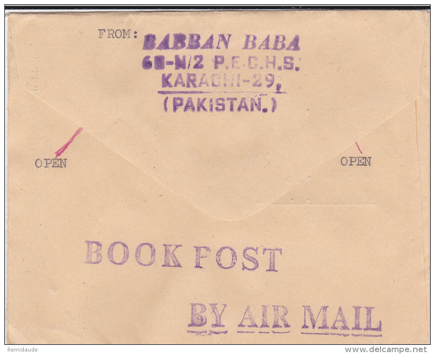 PAKISTAN - 1973 - ENVELOPPE ENTIER Par AVION "BOOK POST" De KARACHI Pour LONDON (GB) - Pakistán