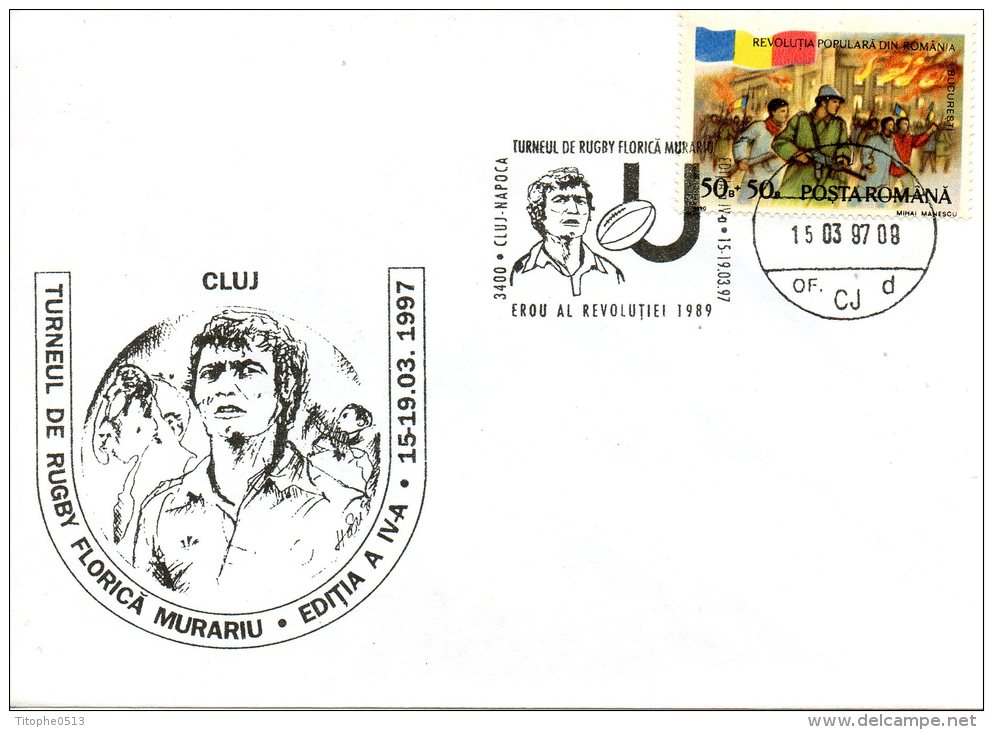 ROUMANIE. Enveloppe Commémorative De 1989. Tournoi De Rugby Florica Murariu. - Rugby