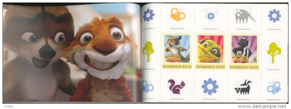 Autriche Carnet Post.at / Nos Voisins, Les Hommes  / Over The Hedge  Dream Works - - 9 Timbres  + 2 Cartes Postale - - Kino