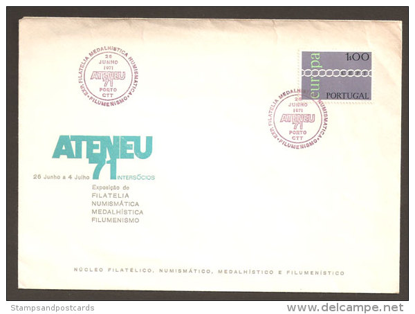 Portugal Cachet A Date Expo Philatelique Numismatique Boîtes Allumettes 1971 Porto Event Pmk Stamps Coins Matches Expo - Postal Logo & Postmarks
